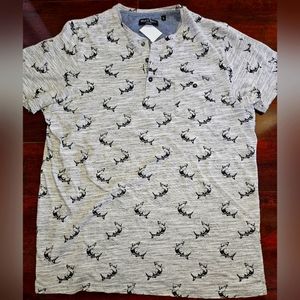 Shark Print Brave Soul London Tshirt